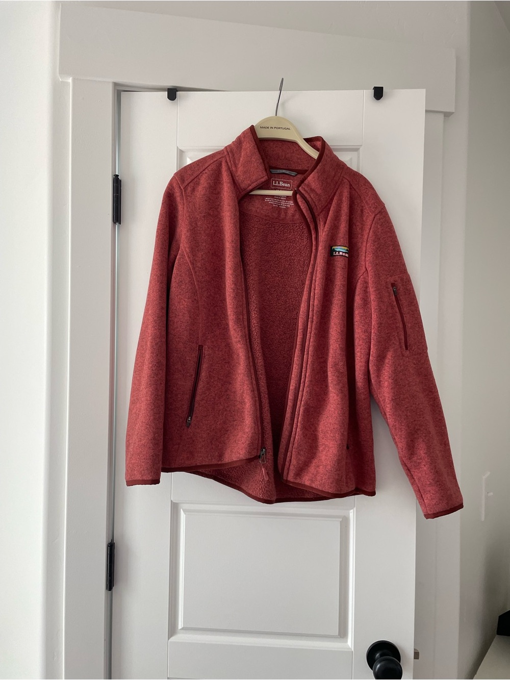 L.L. Bean Women's Heathered Brick Zip-Up Fleece Jacket